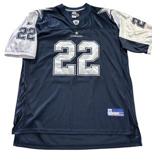 VTG Emmitt Smith Dallas Cowboys Jersey Men's Reebok NFL Football #22 Blue Sz 60